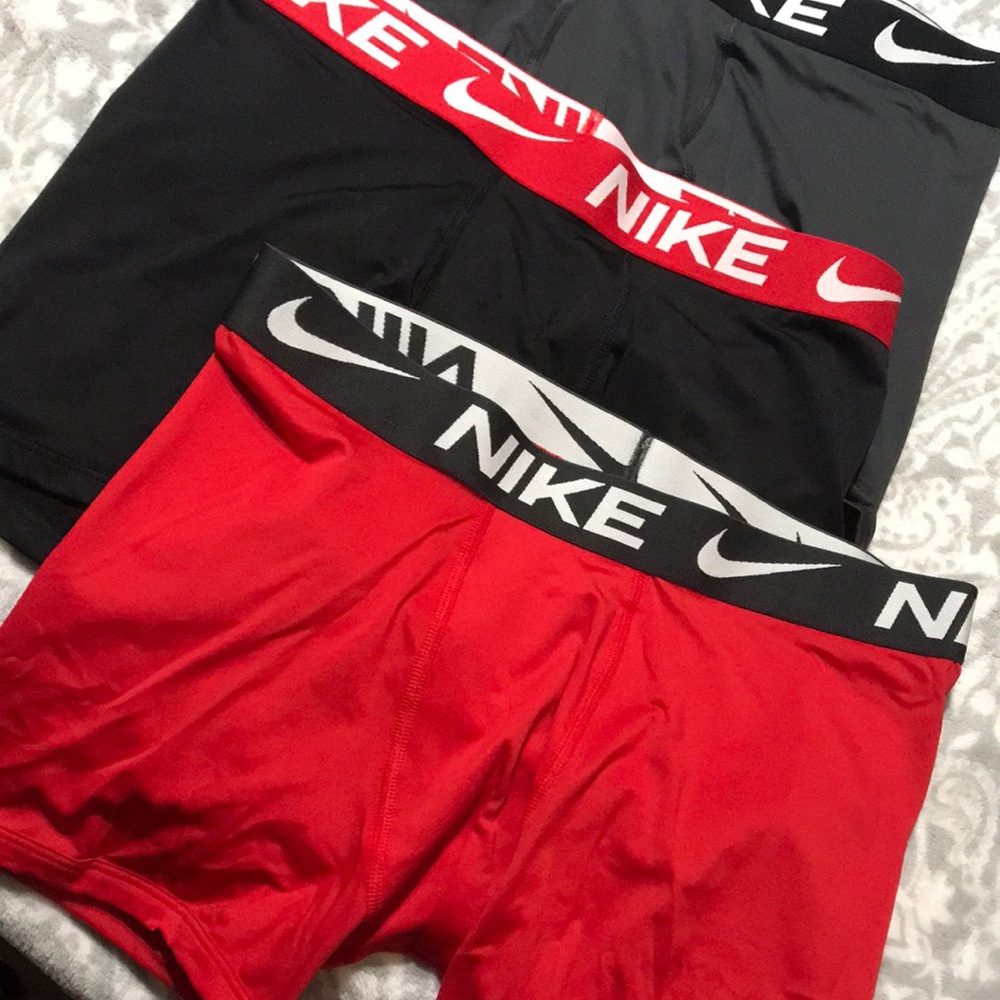 Nike Boys Red and Black Boxer Briefs